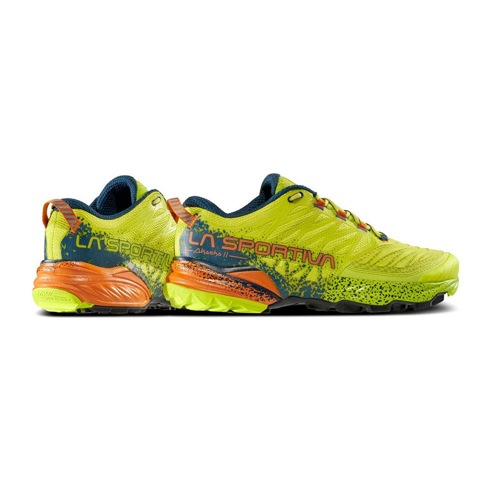 La Sportiva AKASHA II - Chaussures trail Homme lime punch/hawaiian sun