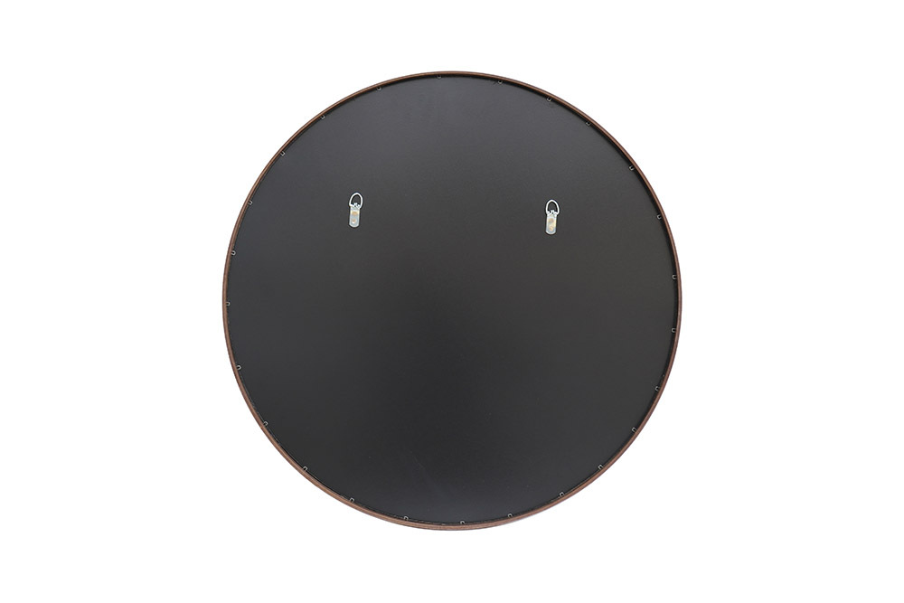 Runder Wandspiegel PORTRAIT 70cm braun in Walnussholz-Design