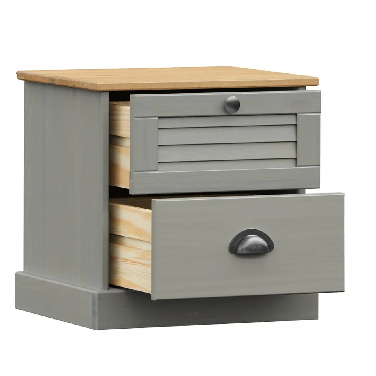 vidaXL Table de chevet VIGO 42x35x42 cm - Gris