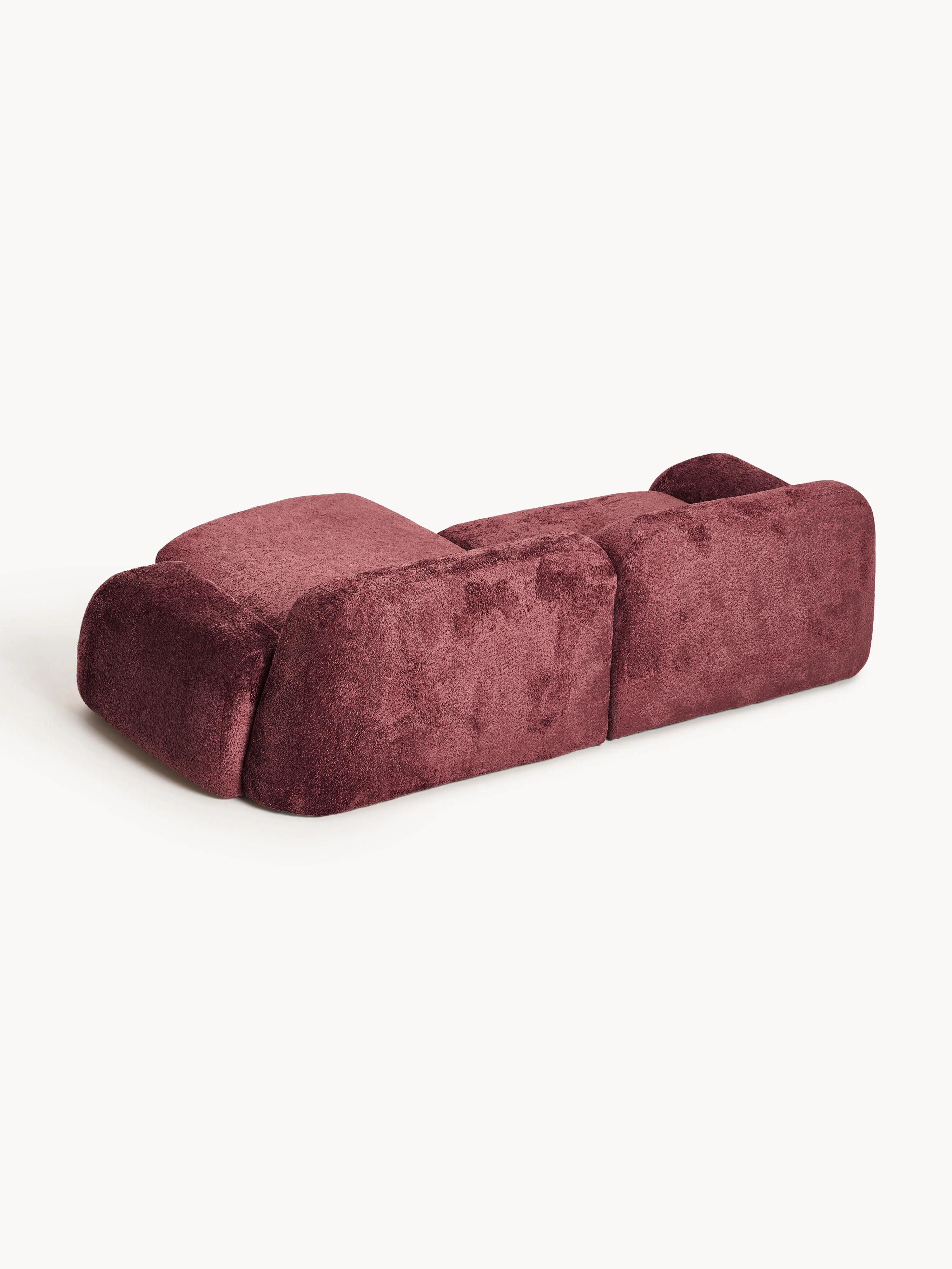 Modulaire teddy-bouclé hoekbank Wolke (3-zits)