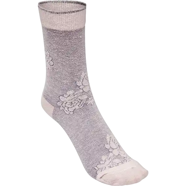 Damen Casual Socken Doppelpack Blume rosa 35 / 39