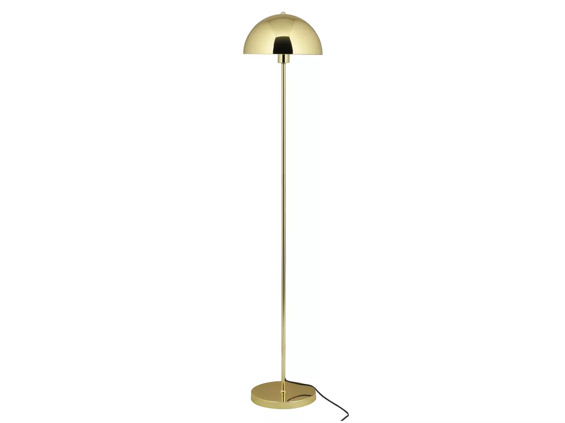Lampadaire vintage effet laiton - D. 30 x H. 149 cm - Doré - ONTARIO
