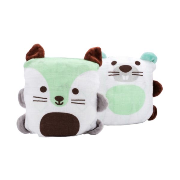 Ubbi Blanket Buddies Vos en Bever Groen
