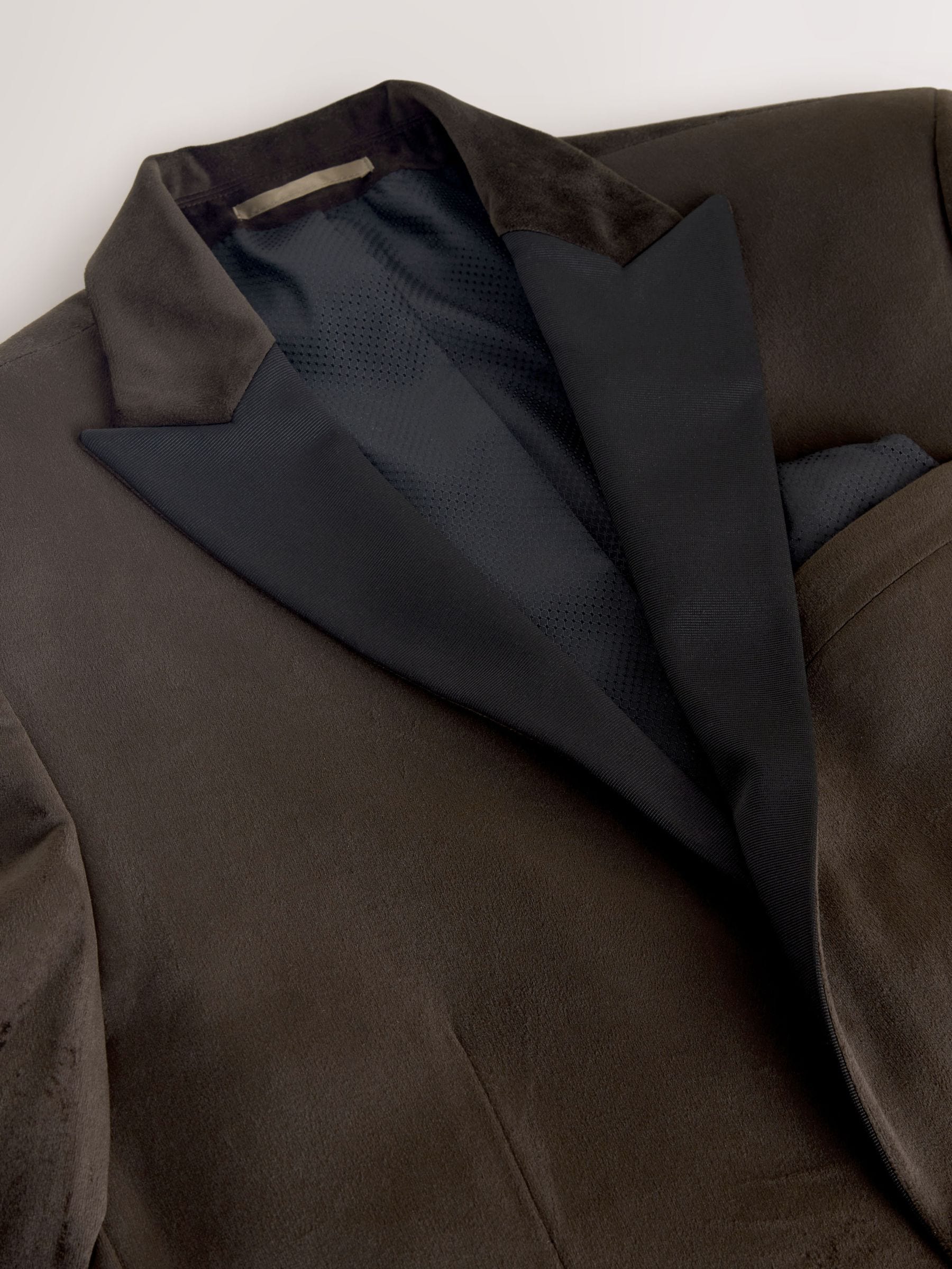 Bruin - Normale Pasvorm - Fluwelen blazer