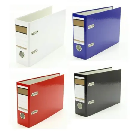 Livepac Office Ordner DIN A5, quer, 75 mm breit, 4 Stück je 1x in weiß, blau, rot und schwarz