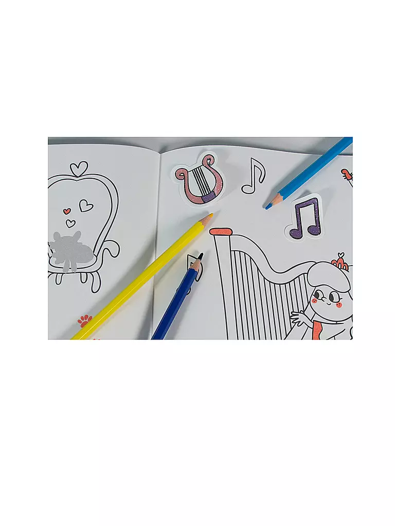 LOEWE VERLAG Mein Malbuch mit Glitzerstickern - Prinzessinnen keine Farbe