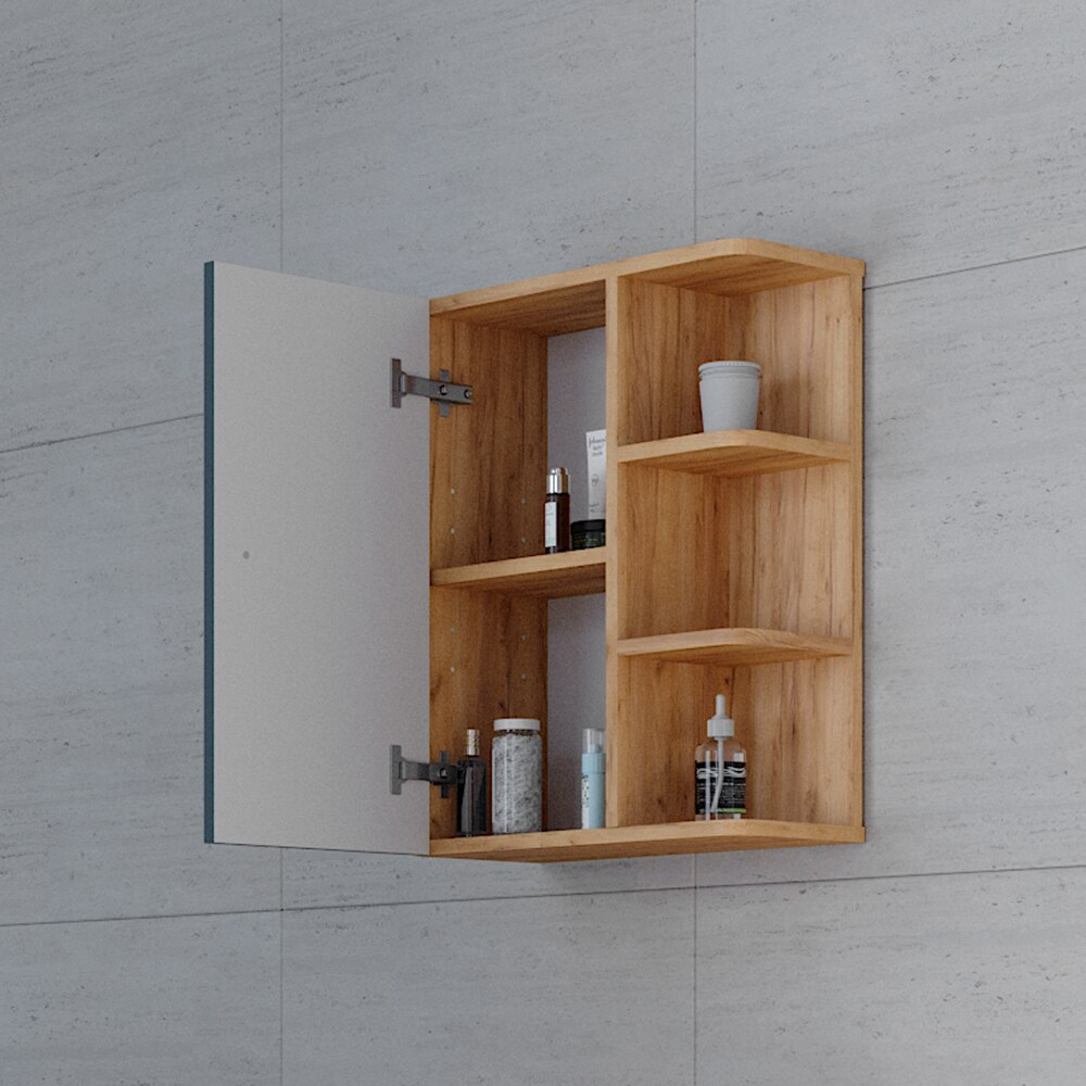 Vicco Hängeschrank Badschrank Badezimmerschrank Fynn Eiche Grün Ablagen Regal