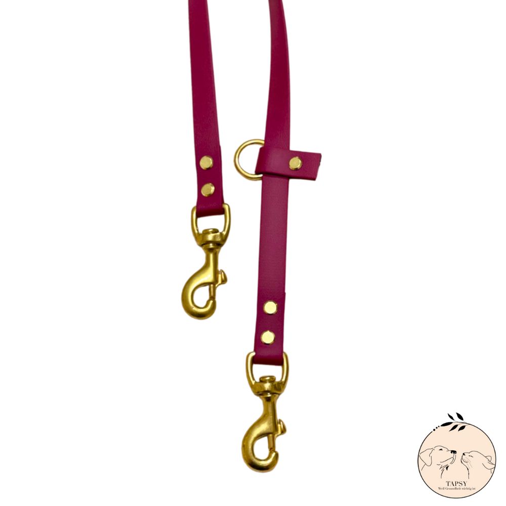 Tapsy Biothane Hundeleine Weinrot mit Traffic Handle