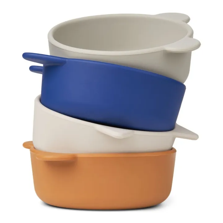 Liewood Bols en silicone Iggy - Set de 4 | Bleu marine