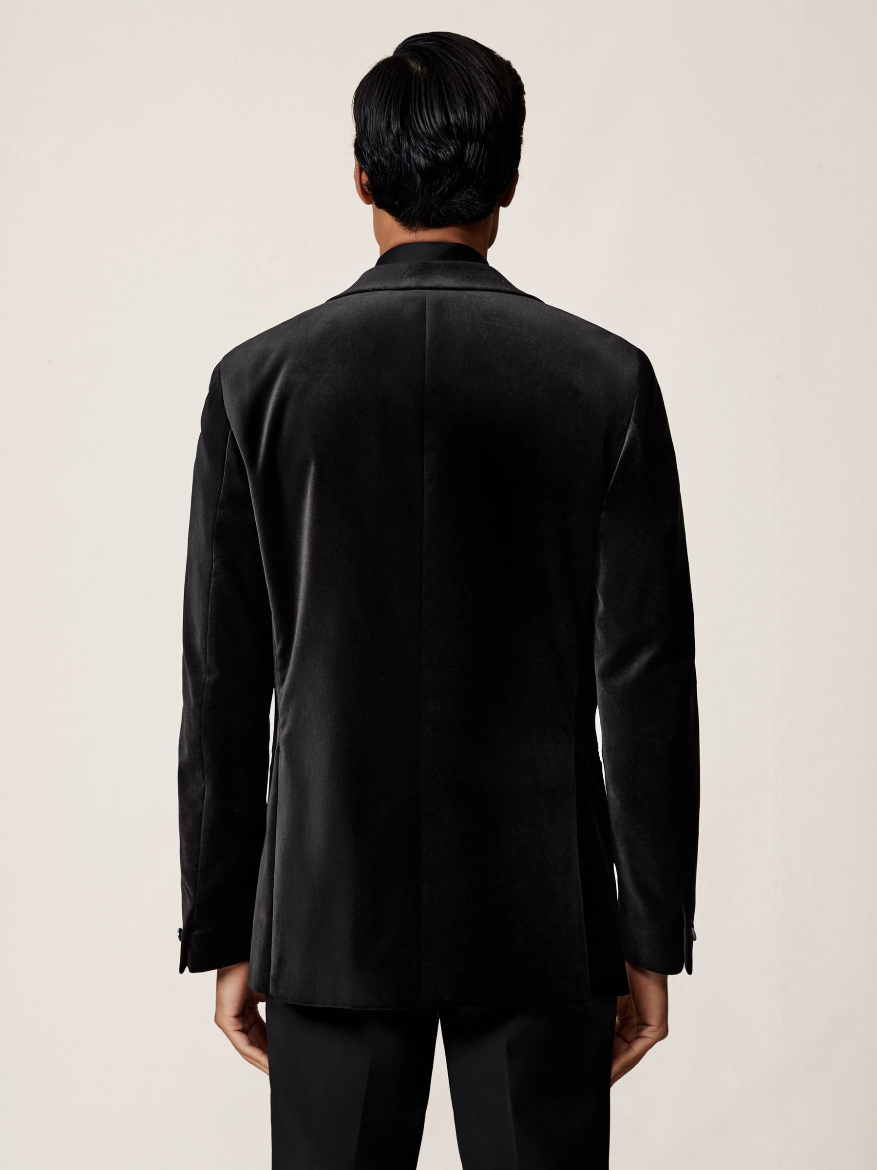 Zwart - Reiss Apsara Tailored Single-Breasted Velvet Blazer Slim-Fit