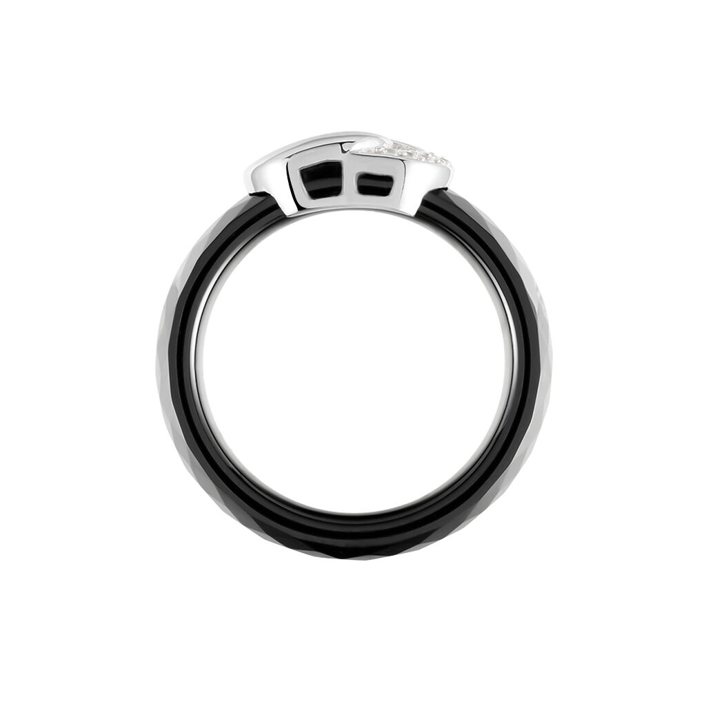 Bague Argent Blanc Valérie Oxyde De Zirconium Et Céramique
