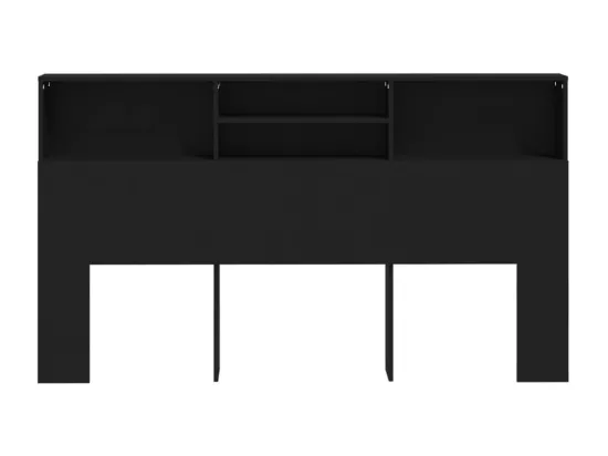 Armoire de tête de lit Noir 180x19x103,5 cm