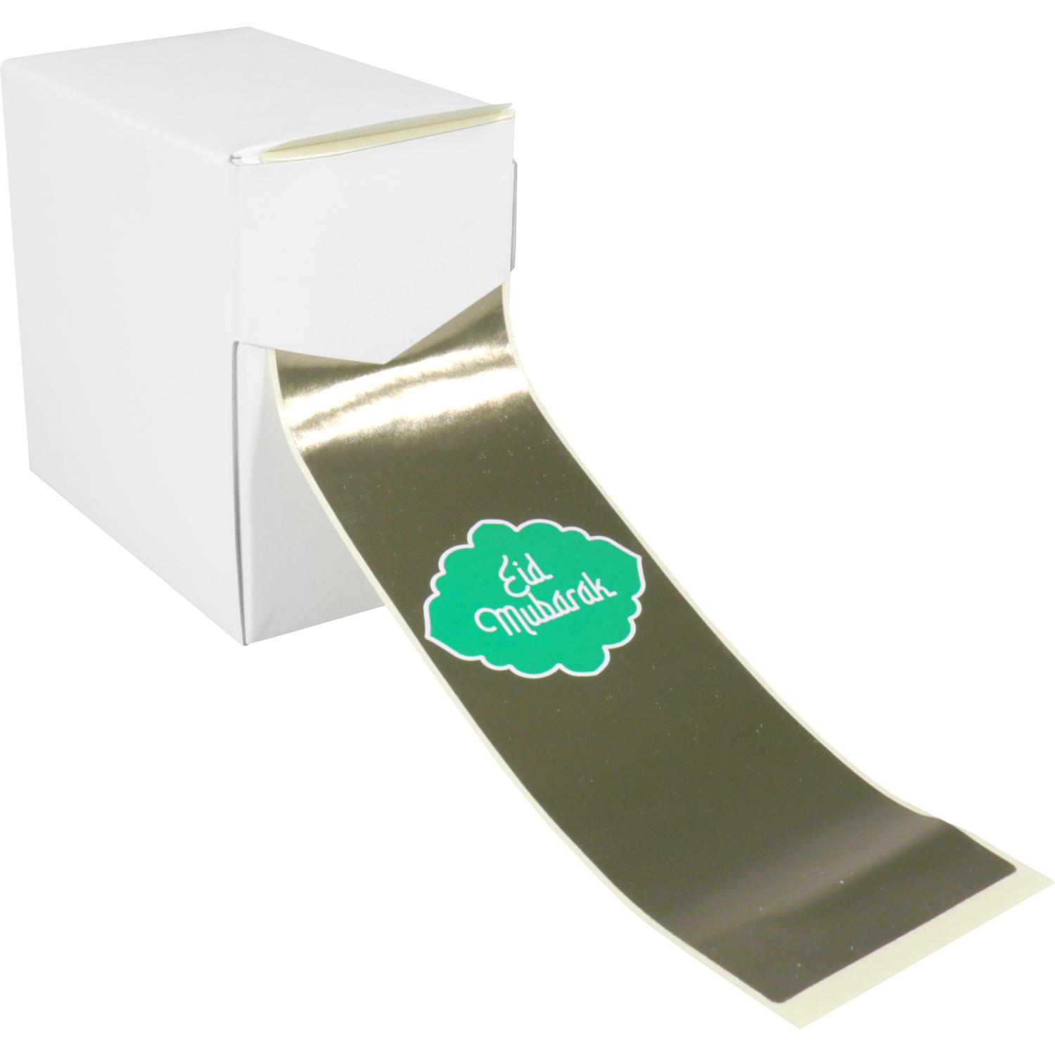 Etiket, Verzendetiket, papier, Eid Mubarak, 200x60mm, groen/goud/wit