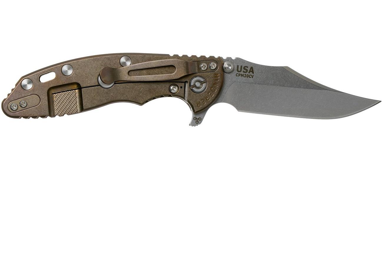 Rick Hinderer XM-18 3.5 Bowie 20CV Stonewash Bronze, OD Green G10 zakmes