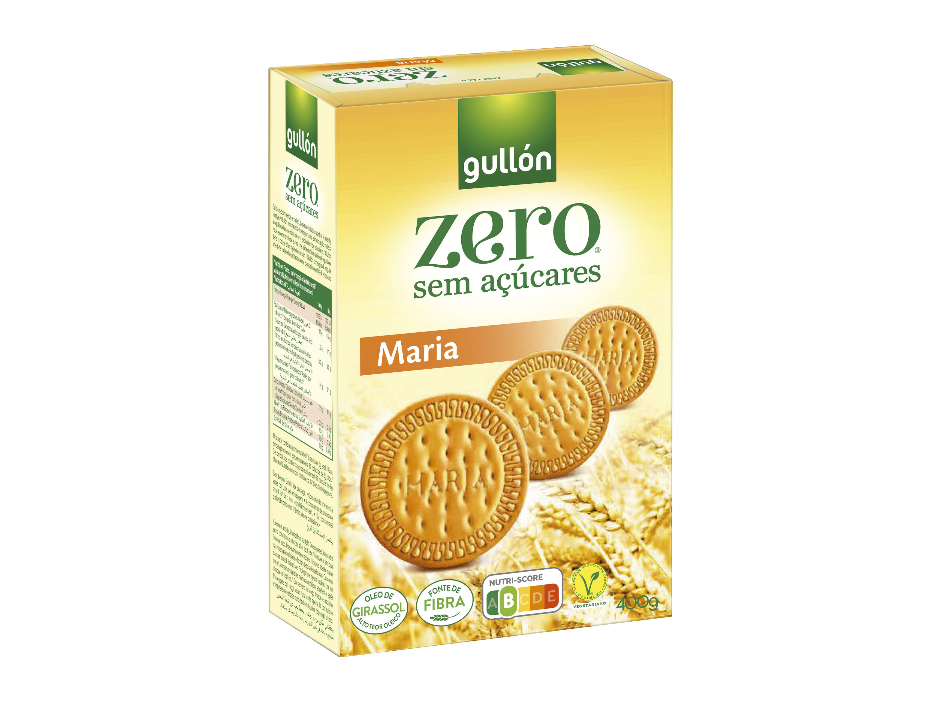 BOLACHA GULLON MARIA ZERO SEM AÇÚCAR 400G