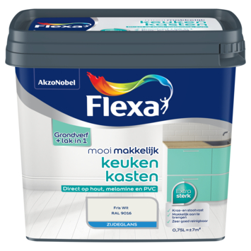 Flexa Mooi Makkelijk keukenkasten binnenlak zijdeglans friswit 750 ml