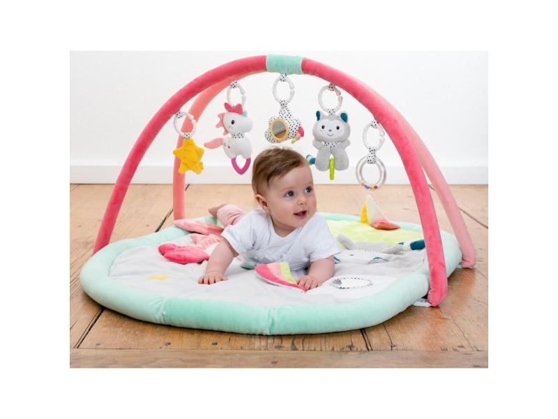 fehn Krabbeldecke mit Spielbogen Aiko & Yuki 3D Activity Decke mit Einhorn & Katze