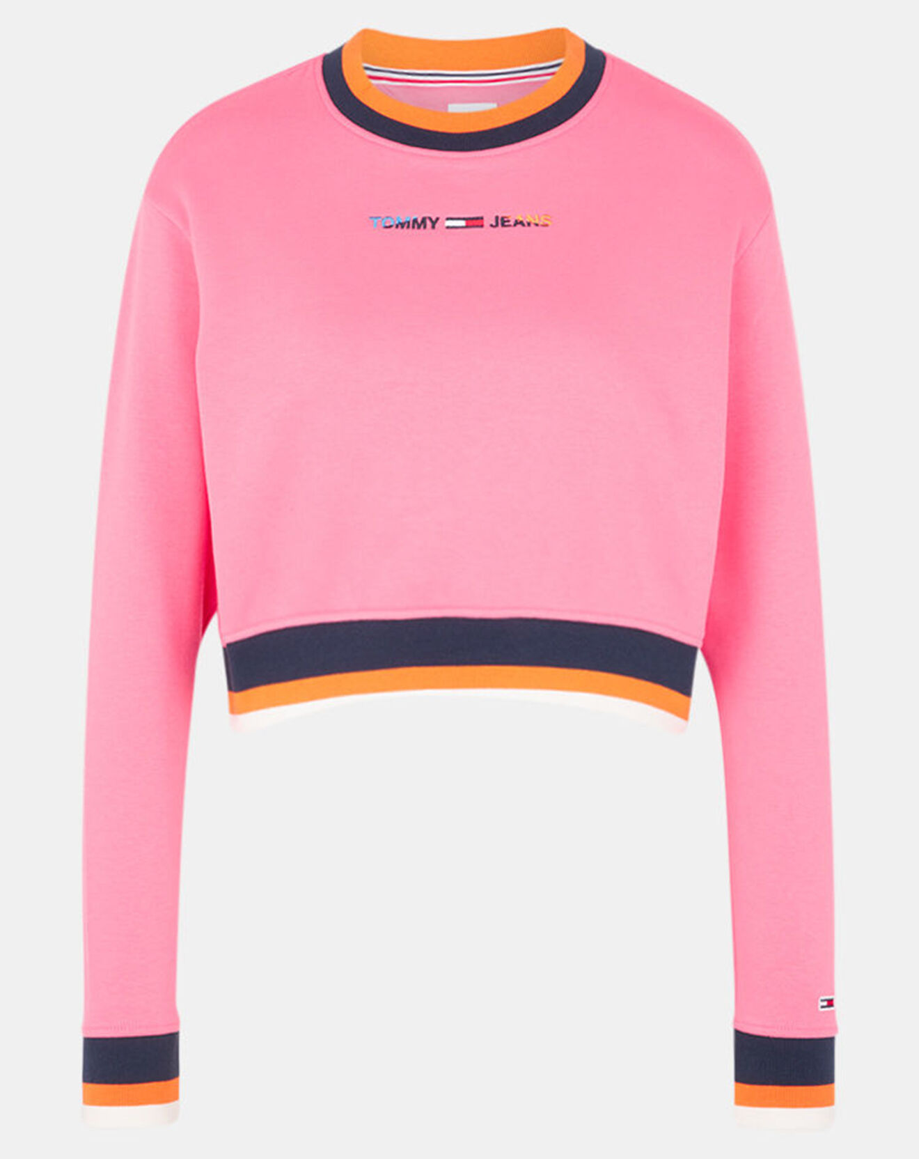 Tommy Jeans Sweat Crop Tipping Crew rose