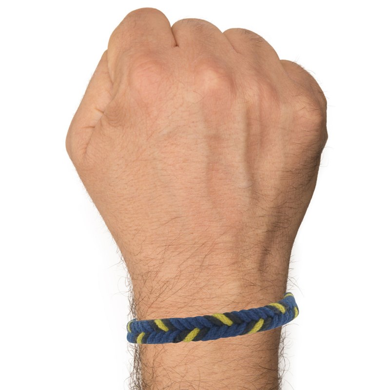 Bracelet Homme Chevron Bleu Foncé Jaune Noir