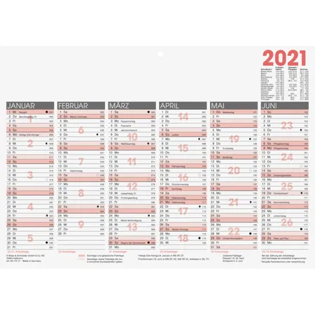 Glocken Jahreskalender, Tischkalender, Tafelkalender 2021 A4 quer