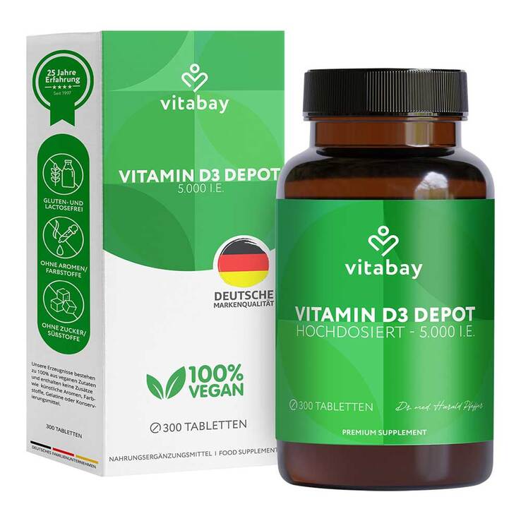 Vitamin D3 Depot 5000 I.E. Cholecalciferol Tabletten , 300 St