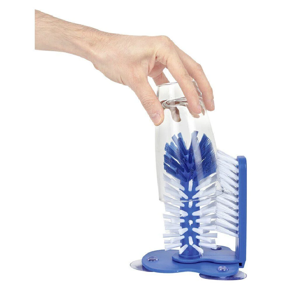 Brosse à ventouse pour bouteille et verre