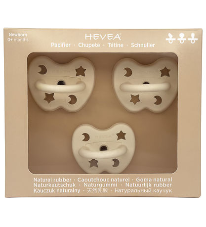 Hevea Schnuller - 0-3 Mt. - 3er-Pack - Naturgummi - Milchig Whit