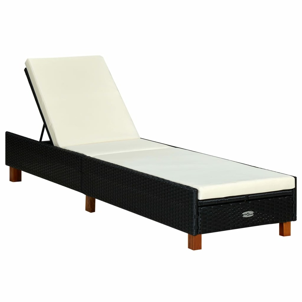 Transat avec coussin résine tressée noir