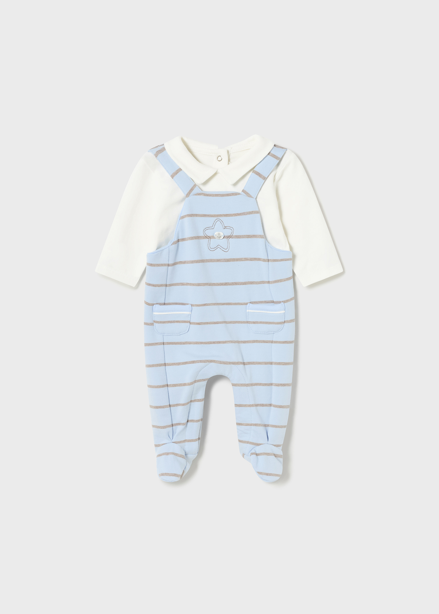 Macacão Better Cotton estilo jardineira para recém-nascido