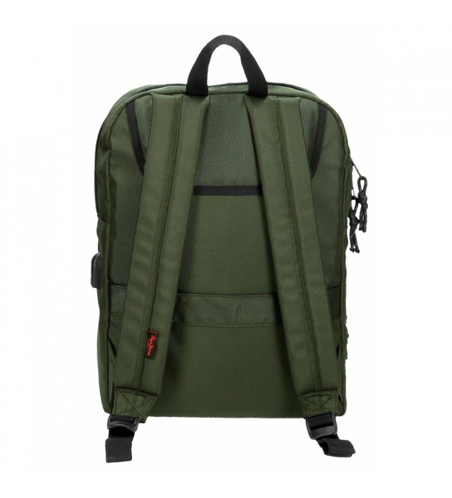 Mochila Pepe Jeans para computador, verde - 28x40x14cm -