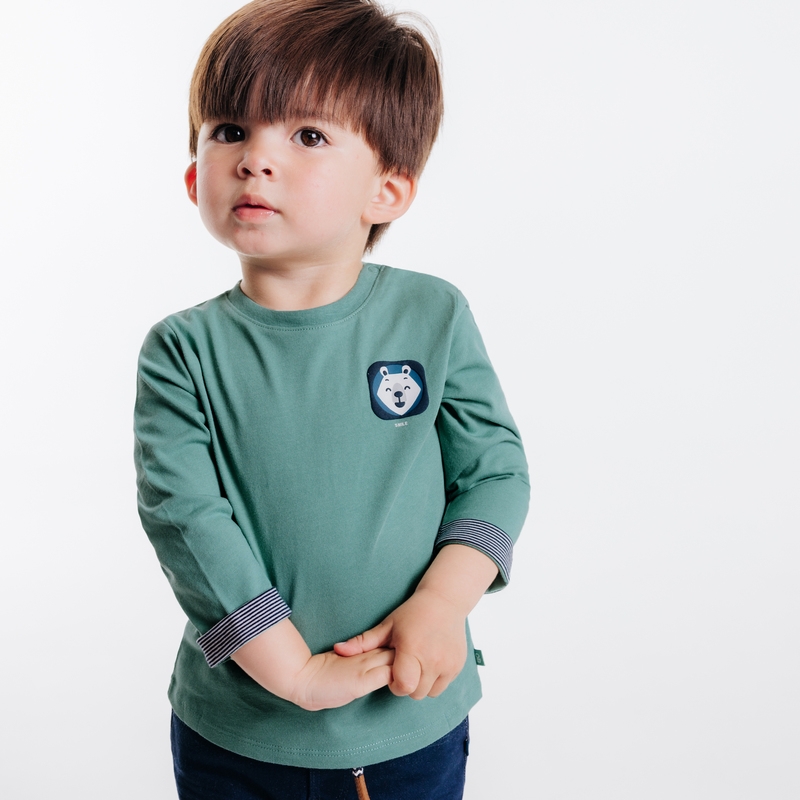 T-shirt ours vert bébé garçon