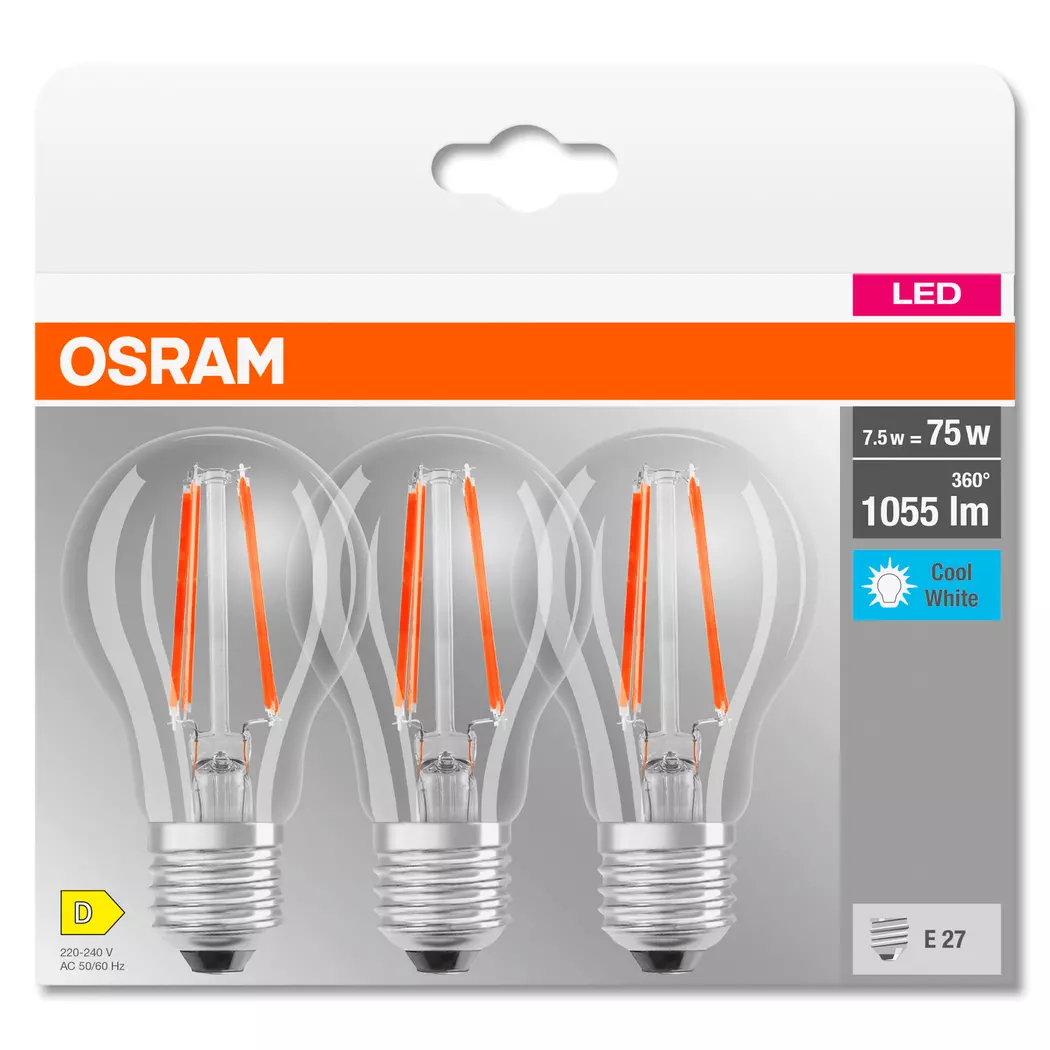 LED-Birne E27/7,5 Watt/Energie D