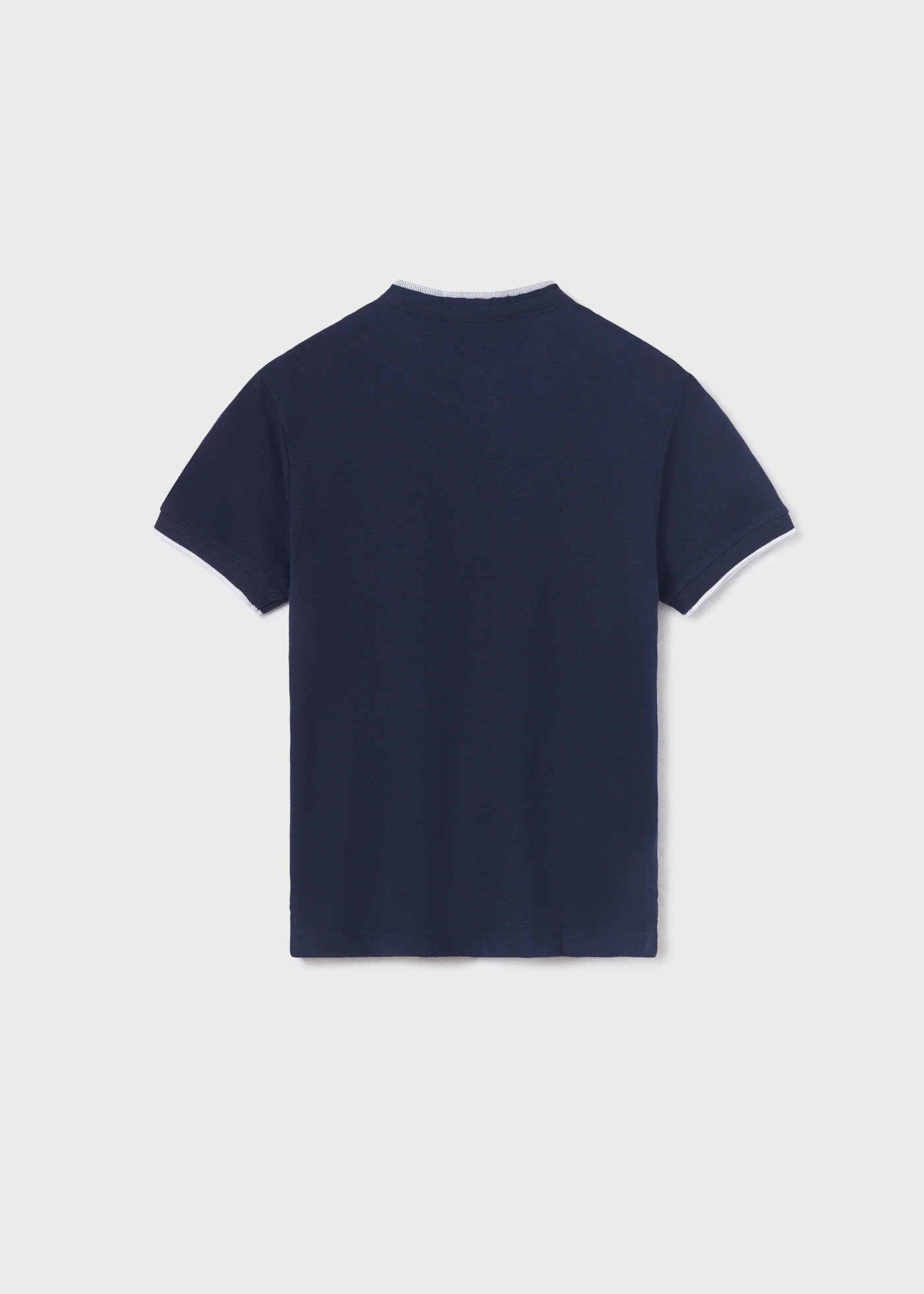 Camisa polo infantil de algodão com gola mandarim