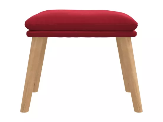 Repose-pied Rouge bordeaux 45x29,5x35 cm Velours