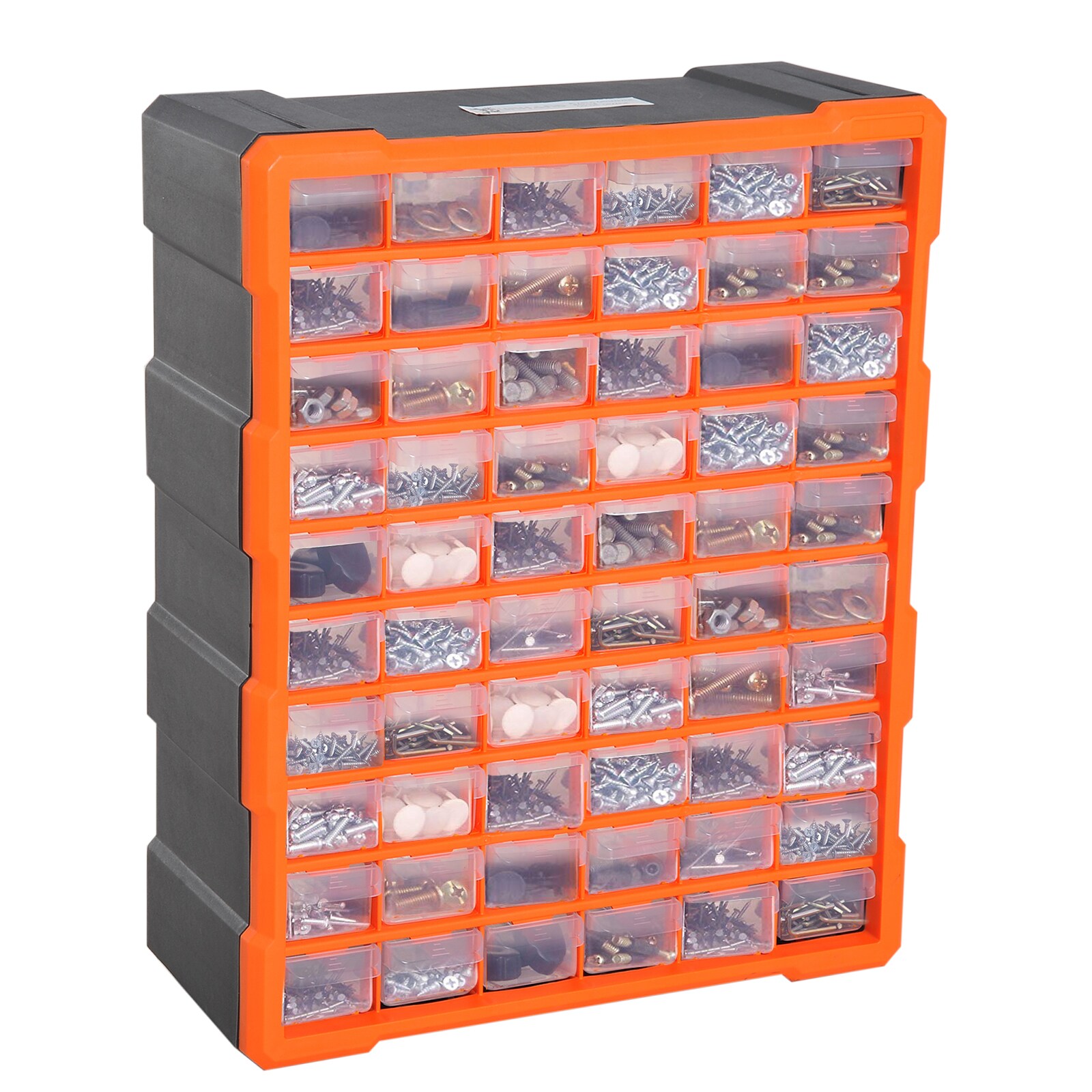 DURHAND Kleinteilemagazin mit 60 Fächer orange 38 x 16 x 47,5 cm (LxBxH)
