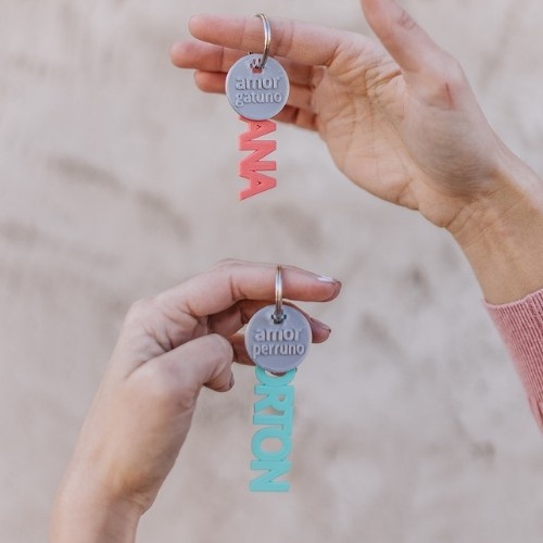 Chaveiro personalizado Seron, amor por cachorros, coral