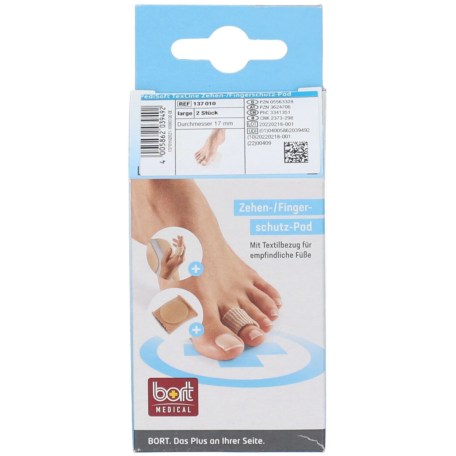 BORT PediSoft® TexLine Zehen-/Fingerschutz-Pad Gr. L
