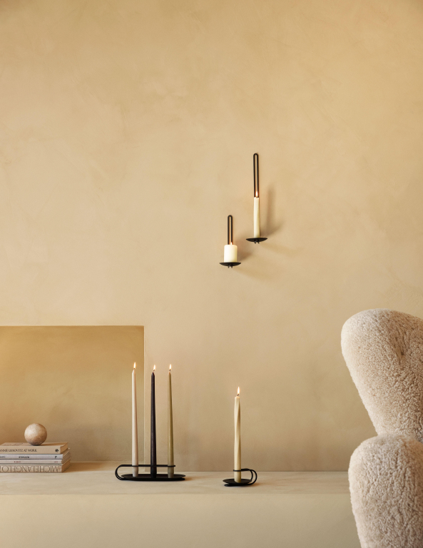 Audo Copenhagen Spire Smooth Tapered kaarsen H38 set van 6 Ivory