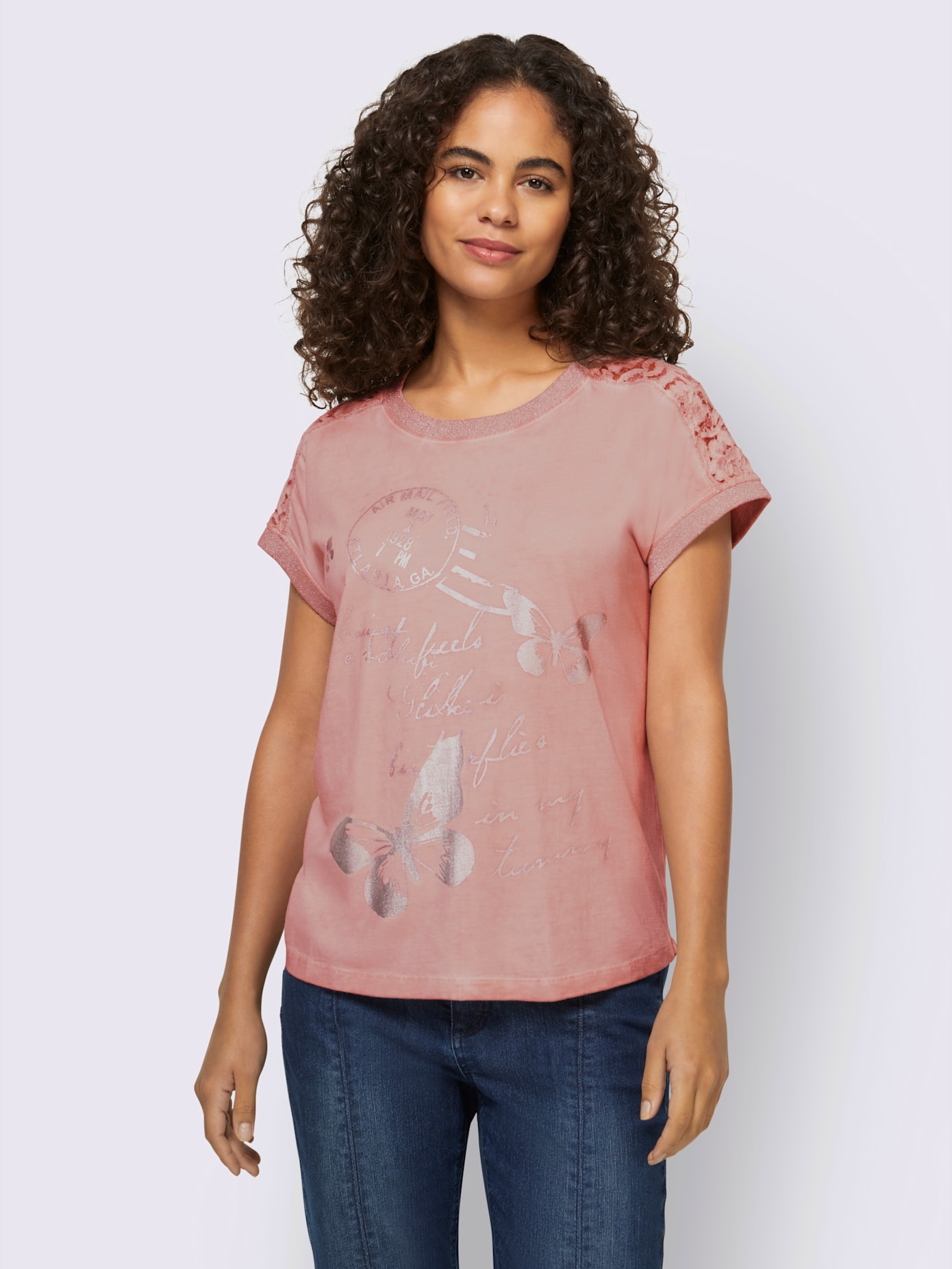 T-shirt imprimé feuille brillant