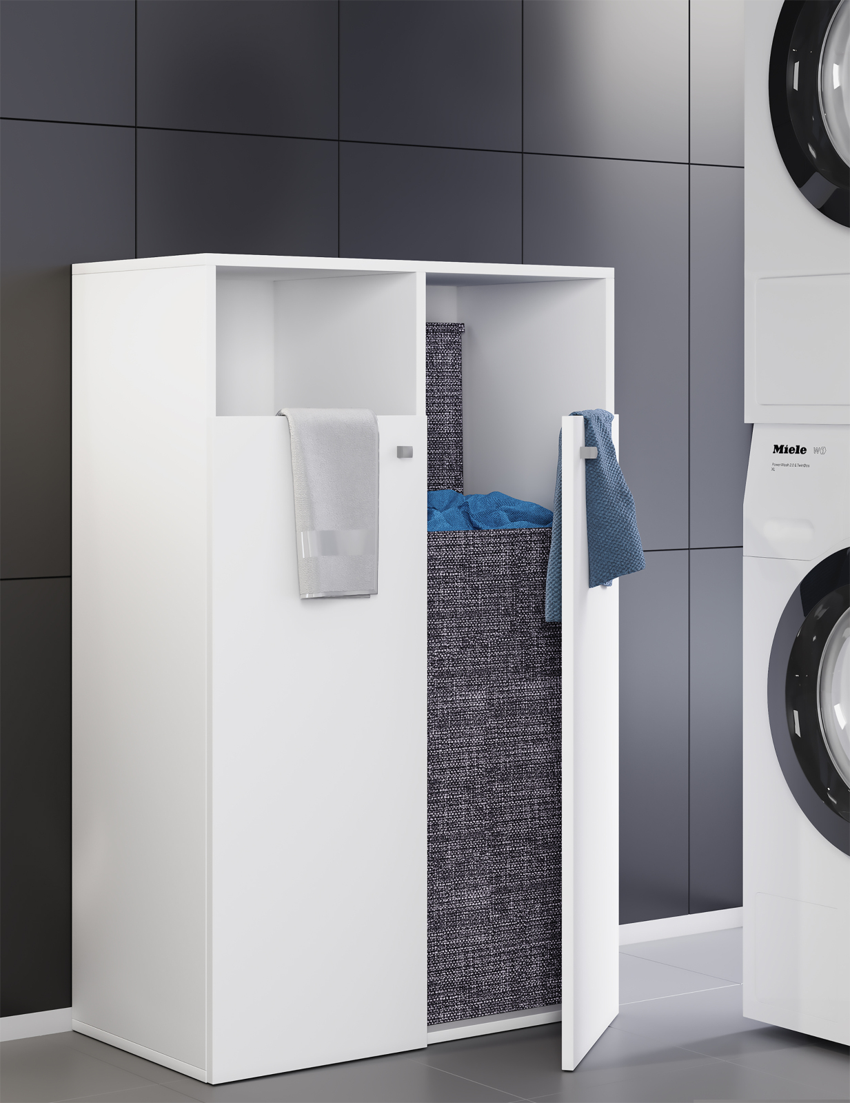 Wäscheschrank DRESO - weiß - 80 cm breit