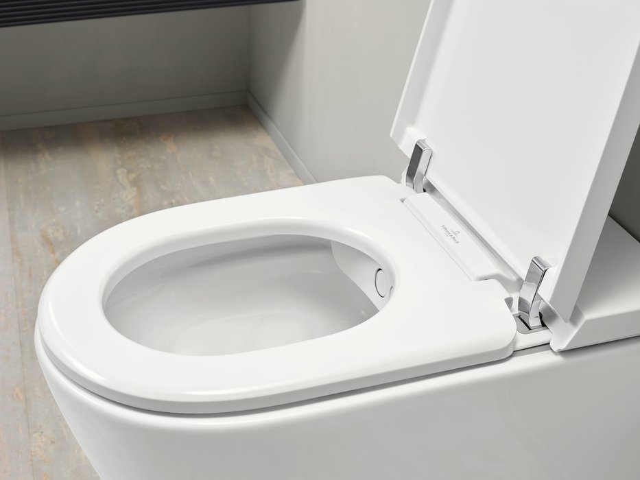 Villeroy & Boch ViClean douche wc randloos met verwarming en warme-luchtföhn wit glans