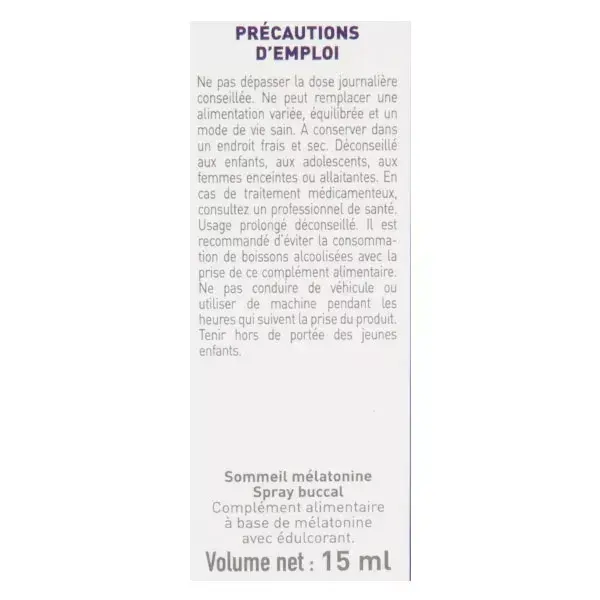 Juvamine Sommeil Mélatonine Spray Buccal 15ml
