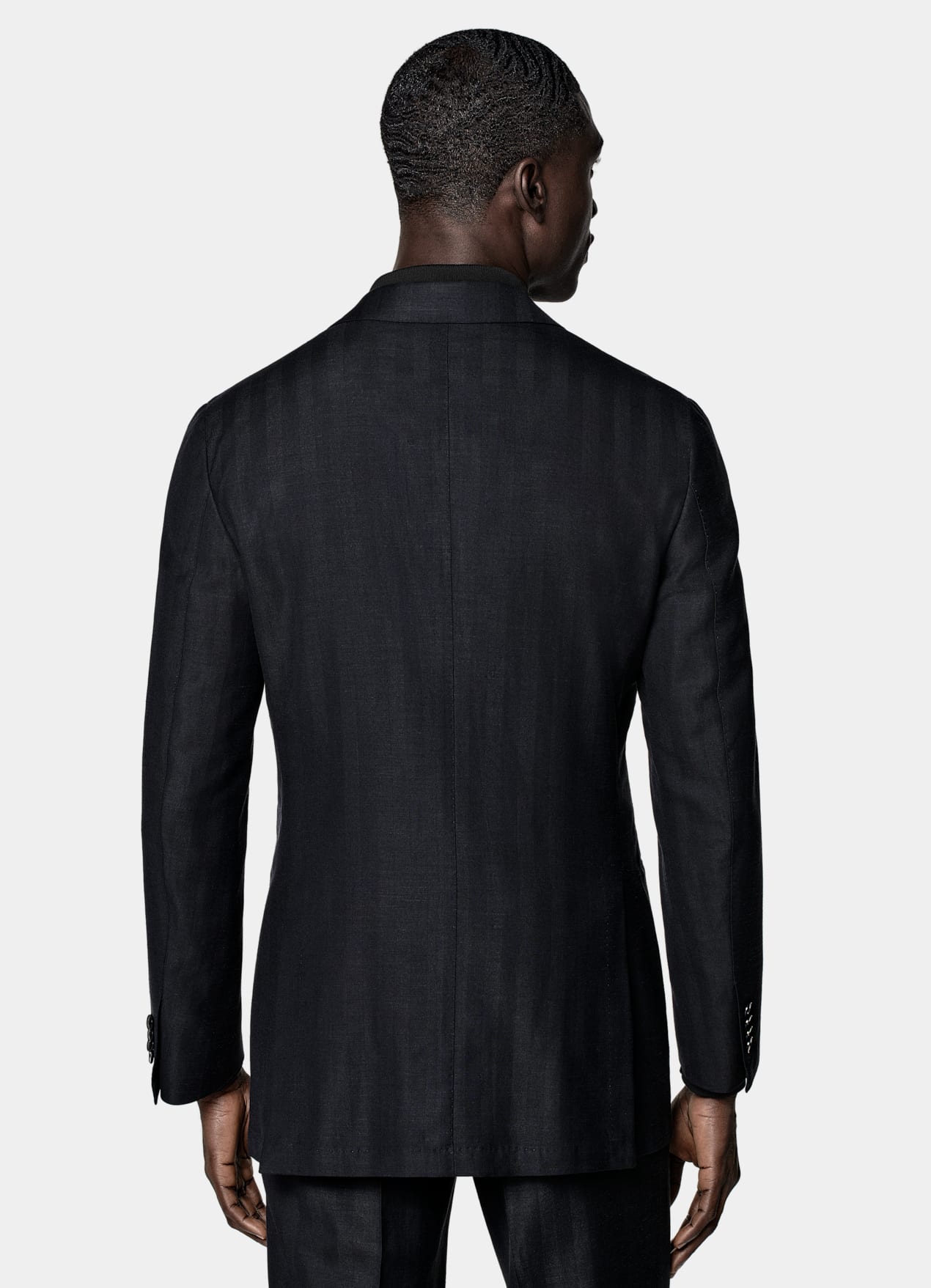 Costume Havana coupe Tailored bleu marine à chevrons