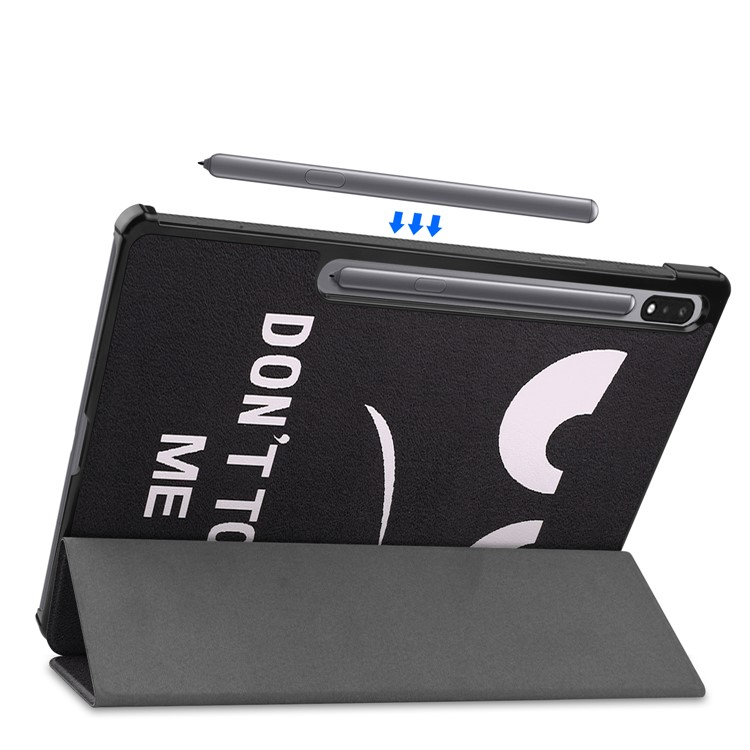 Samsung Galaxy Tab S10  Plus Hybrid Leder Tasche Smart Cover Schutzhülle   S-Pen Halterung - Don't Touch Me