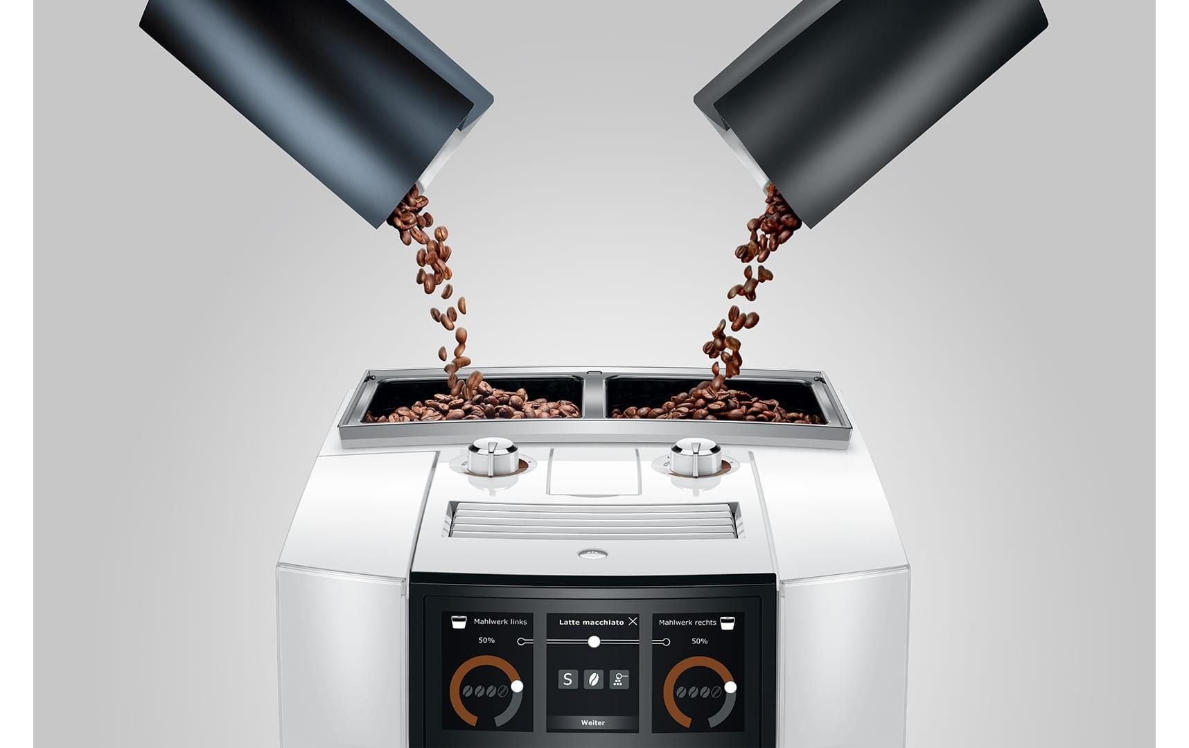 Kaffeevollautomat J8 twin Diamond White (SA)<br>Zweitassen-Vollautomat für 31 verschiedene Kaffee- und Milchgetränke
