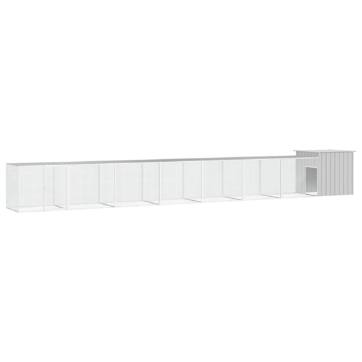 VidaXL Cage pour poules - Gris - 700x91x100 cm