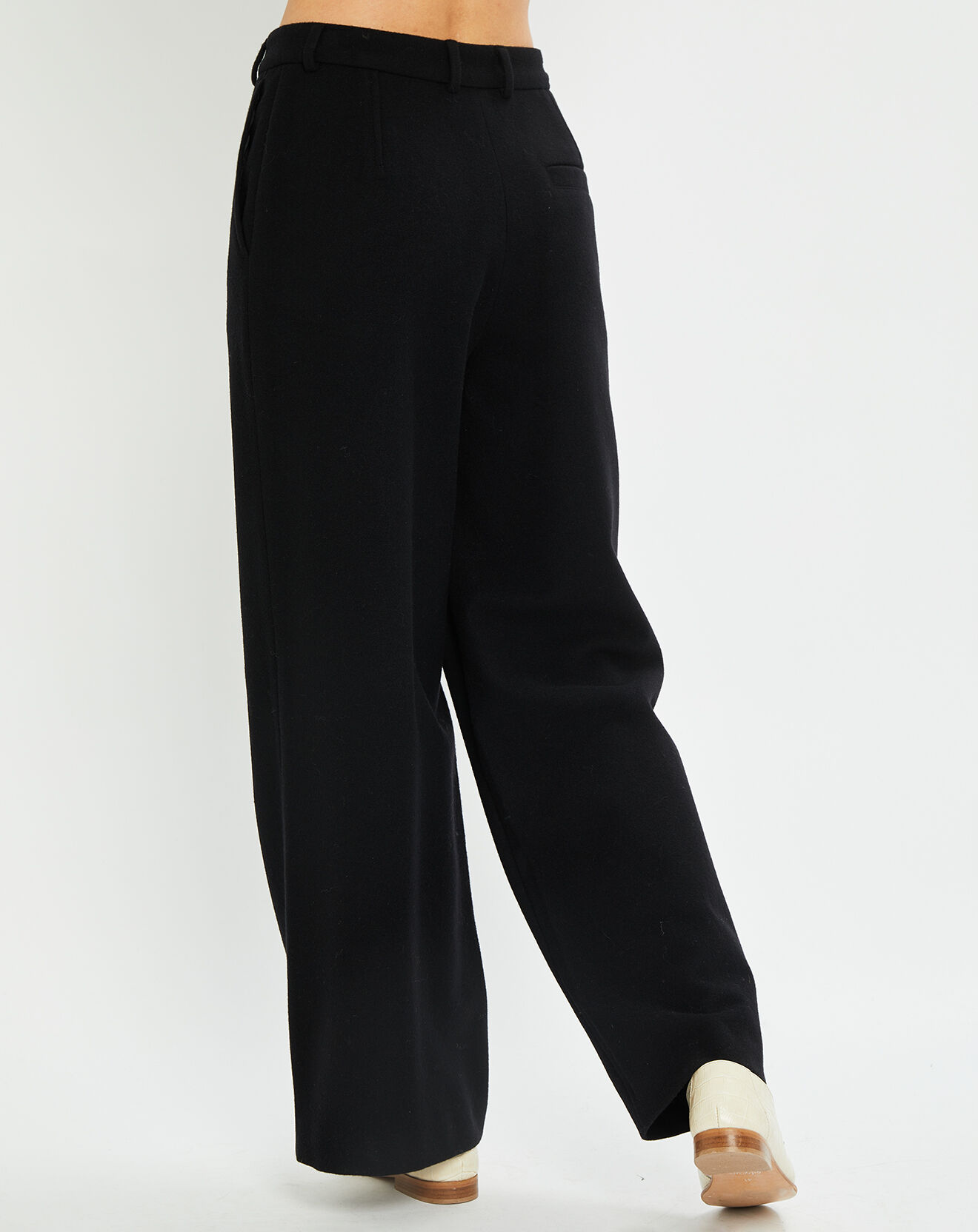 Marc O'Polo Pantalon large en Laine mélangée noir