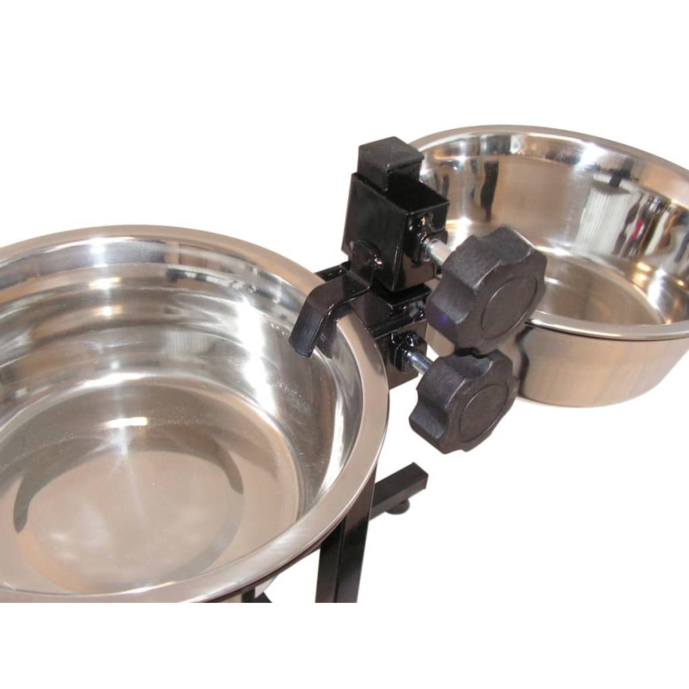 @pet support de mangeoire double pour animaux de compagnie 2x4 l noir