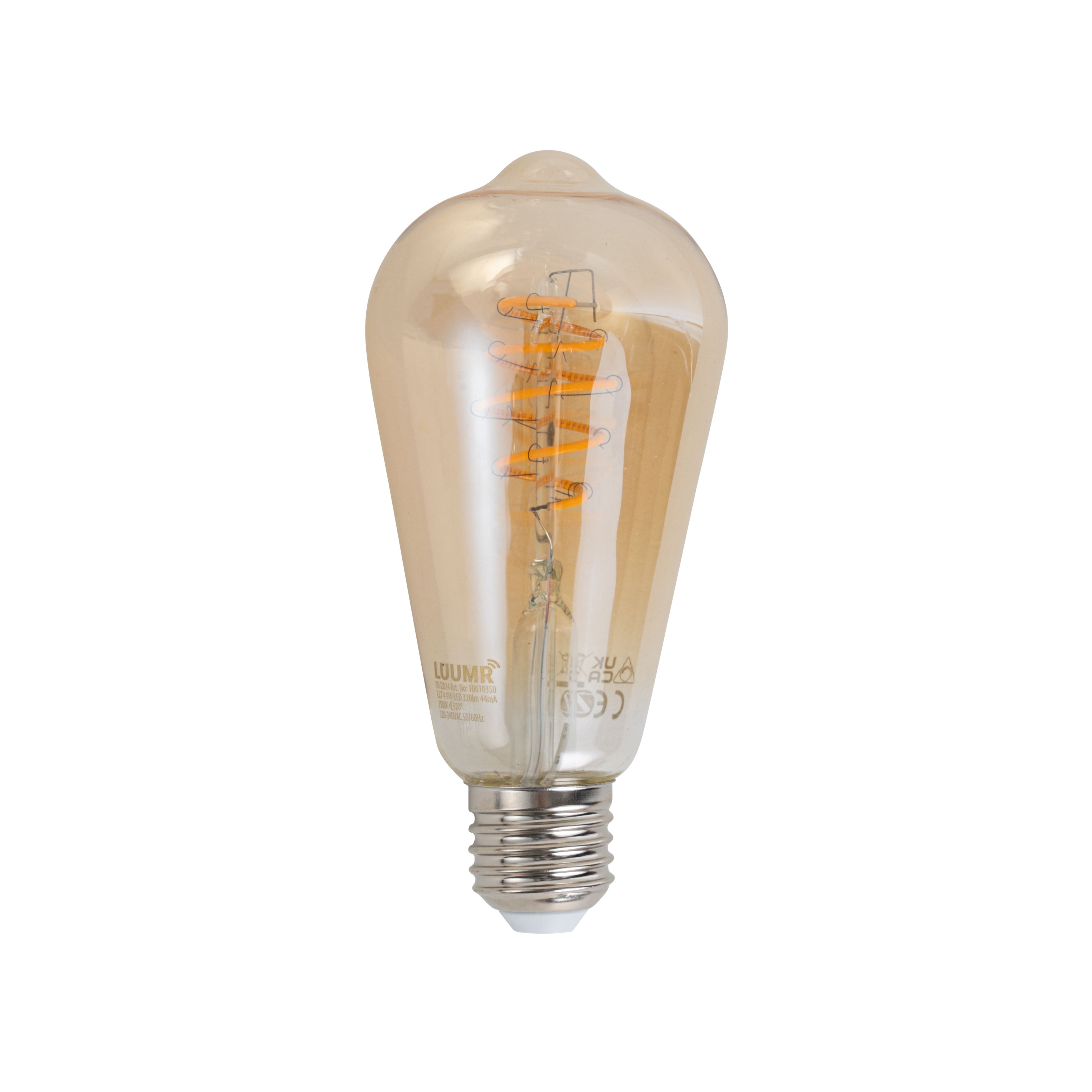 Set van 5 Smart E27 dimbare LED lampen ST64 amber 4.9W 320 lm 2500K