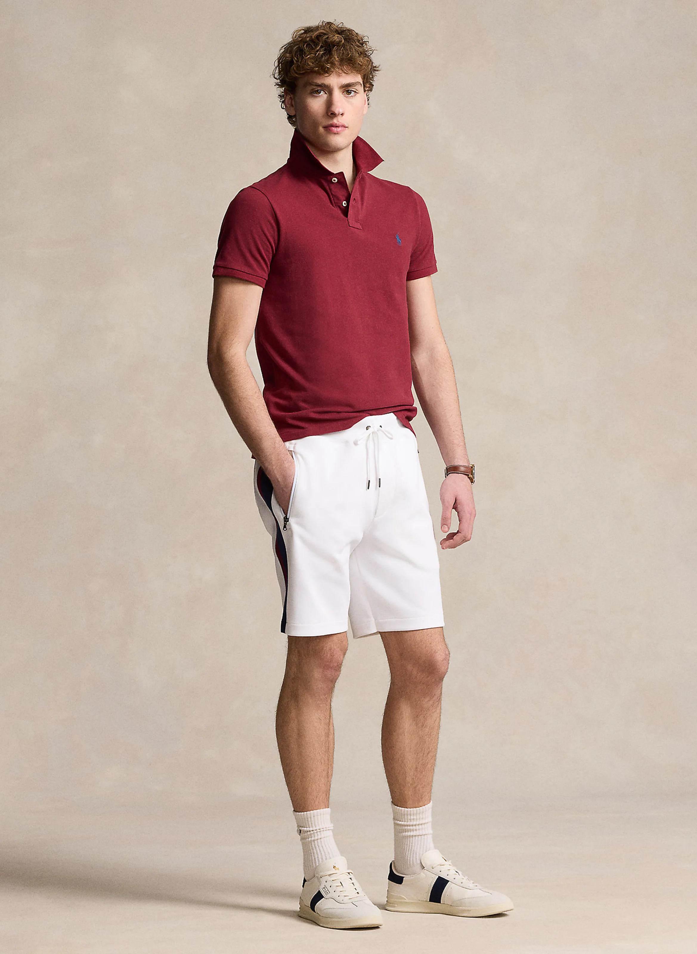 Polo slim-fit en coton | Rouge